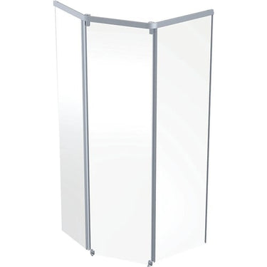 Ifö Showerama frontelement 900 x 900 mm sølv/klar alu - 1
