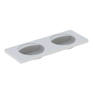 Geberit Preciosa håndvask dobb 1300x550x200mm t/bolte hvid porcelæn KeraTect 635111680 - 1