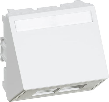 CLIC'LINE Dataudtag for 2x Actassi RJ45 1,5 modul vinklet hvid - 1