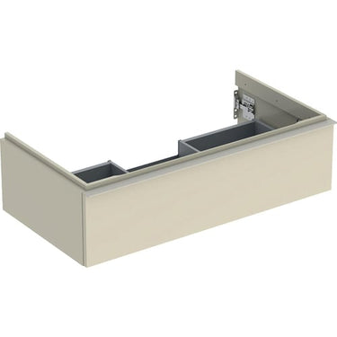 Geberit Icon vaskeskab 888 x 476 x 247 mm 1 skuffe sandgrå højkomprimeret trelags-spånplade lakeret blankpoleret - 1