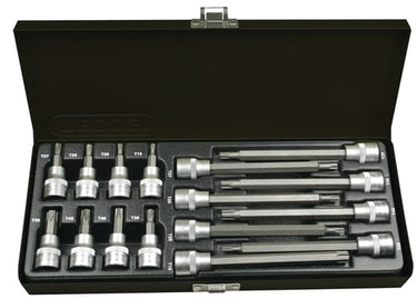Torxtopsæt Tecos 3/8" korte/lange T-6816TX 14 dele - 1