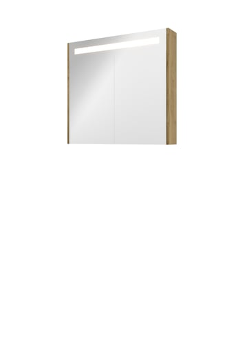 Sanibell Proline spejlskab med LED belysning 80 x 74 cm ideal eg sidepaneler - 1