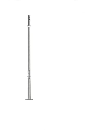 Konisk mast 8,0 M m/fodflange m/boring - 1