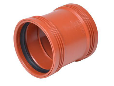 Wafix kloak dobbeltmuffe 110 mm PP rød - 1