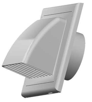Rund Ø100 udvendigt gitter hvid - 1
