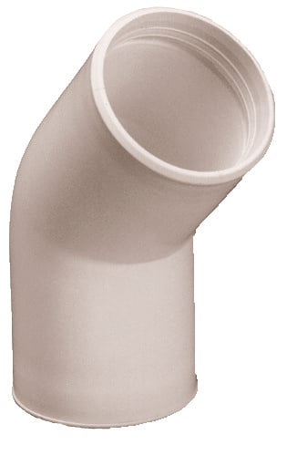 Purus vinkel 45° 32 mm hvid PP/TPE - 1