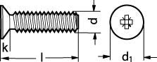 M4X16 DIN 7500-MA2 undersænket hoved gevindformende skrue Z - 1