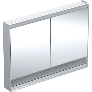 Geberit ONE spejlskab med underhylde og ComfortLight 2 låger væg 90 x 120 cm alu - 1