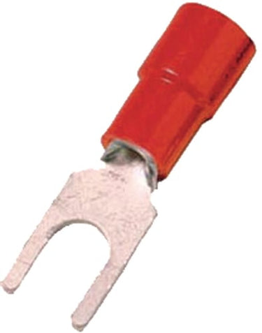 Gaffelkabelsko isoleret rød 0,5-1mm² M4 DIN46237 - 1