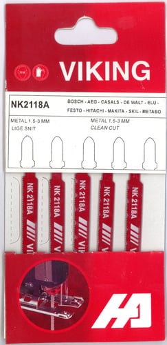 VIKING stiksavblad 52 mm / 1,2 mm for metal 5 stk NK2118A - 1