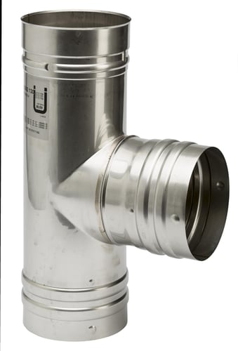 Metalbestos Omega T-stykke 90° med fast gren Ø130 mm - 1