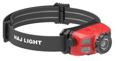 Genopladelig pandelampe 400 lumen HAJ LIGHT dæmpbar med Sensor Zoom Kip og USB C kabel - 1