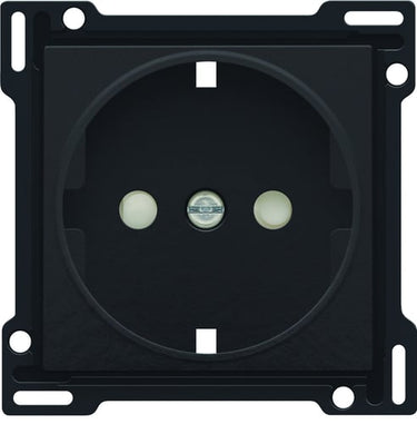 Afdækning til Schuko stikkontakt med pillesikring piano black coated - 1