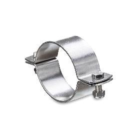 Rørholder af fladstål type L (Light) EN 1.4301 304 med bolte og møtrikker 35x2,5mm 42,4mm - 1