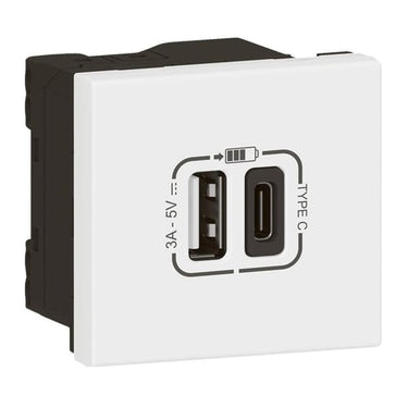 Mosaic USB-link lader Type A+C 3.0A 15W 2M hvid - 1
