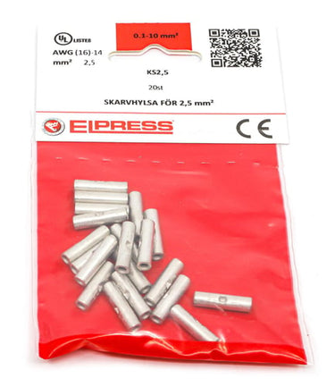 Pressemuffe KS2,5 2,5mm² - I poser af 20 stk. - 1