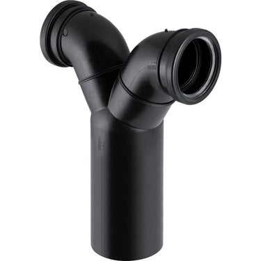 Geberit PEH afløbsbøjning 88,5° 90° 110x110mm t/væg lodret sort - 1