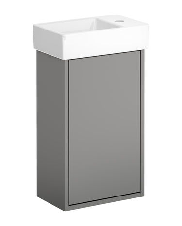 Gustavsberg Artic Small møbelsæt m/håndvask hh venstre 360 x 220 x 645 mm askegrå/hvid - 1