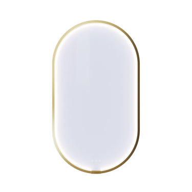 Dansani Moon rammespejl 105 x 60 cm med LED lys messing - 1