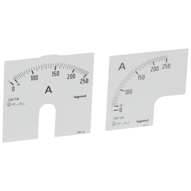 Måleskive for analogmåler 014600/01 med aflæsningværdi 0-250A - 1