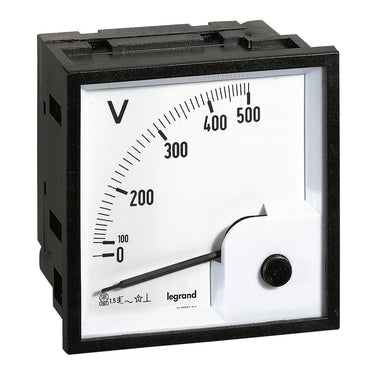 Legrand voltmeter analog 0-500V lågmontage 68x68mm - 1