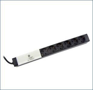 Powerpanel 19" 6x230V LMJ (DK) med transientbeskyttelse - 1