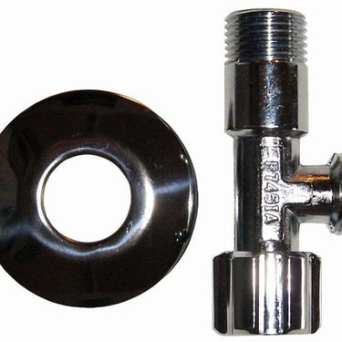 Unite stopventil  1/2" x  3/8" med 77 mm roset kort version - 1