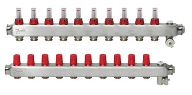 Danfoss gulvvarmemanifold 10+10 SSM med flowmeter - 1