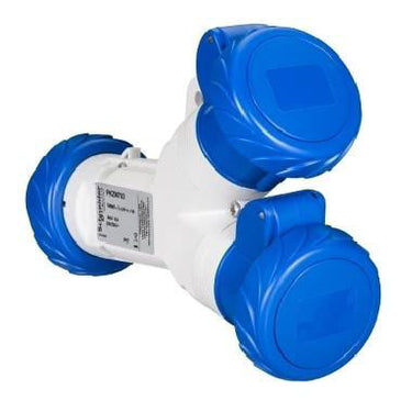 CEE multi adaptor 1 indtag og 2 udtag 230V 16A IP67 - 1