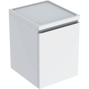 Geberit Renova Plan sideskab 400 x 445 x 600 mm 1 skuffe blankpoleret hvid højkomprimeret trelags-spånplade lakeret - 1