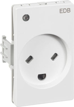 CLIC'LINE indsats stikkontakt EDB 2-pol med jord med lampe 230V hvid - 1