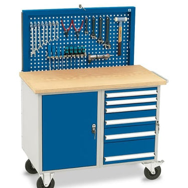 Blika værkstedvogn VVM-1.2 med elevatortavle VT-1.2 RAL 7035/5017 - 1