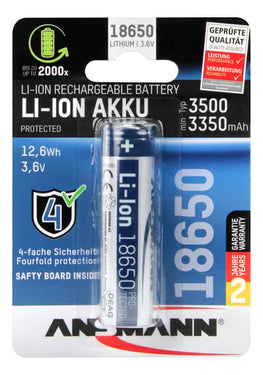 18650 med PCM Li-Ion 3500 mAh - 1