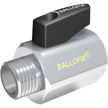 Broen Ballofix med håndtag muffe/nippel krom 1/2 X 3/8 - 1