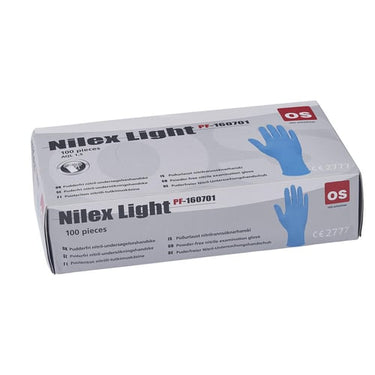 Nilex Light nitril engangshandske pudderfri blå str 7 - 1