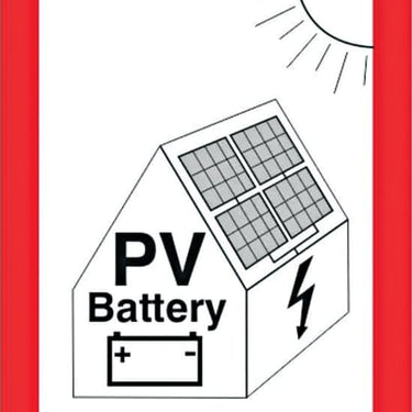 Advarselssymbol PV-batteri i folie selvklæbende 105x148mm - 1