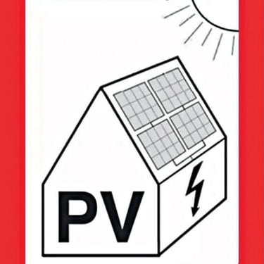 Advarselssymbol PV i folie selvklæbende 105x148mm - 1