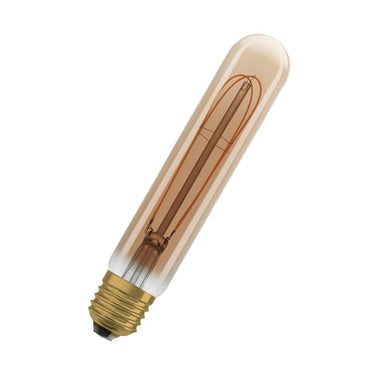 LEDVANCE Vintage 1906 LED tubular guld straight filament ultra tynd 470lm 4,8W/822 (40W) E27 dæmpbar - 1