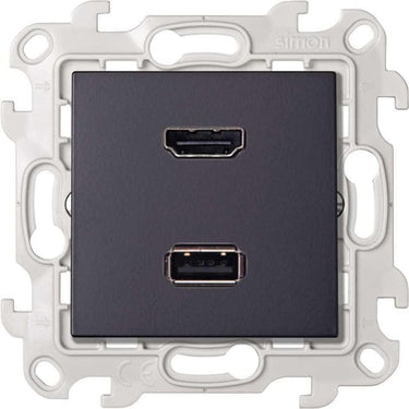 Simon 24 Harmonie HDMI 1.4 + USB 2.0 udtag grafit - 1