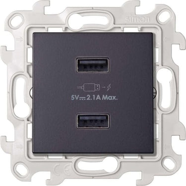 Simon 24 Harmonie Dobbelt USB oplader 2,4A Type A grå - 1
