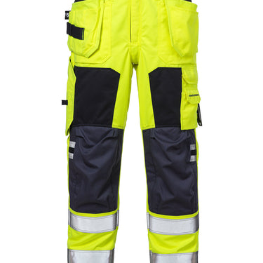 Fristads Flamestat Hi-Vis bukser kl.2 2075 Gul/Marine str D84 - 1
