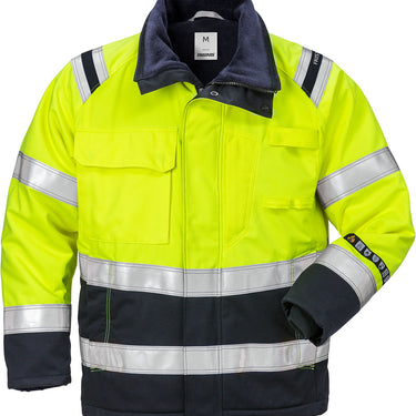 Fristads Flamestat Hi-Vis vinterjakke kl.3 4185 Gul/Marine str 2XL - 1