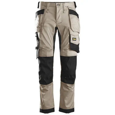 Snickers stretch arbejdsbukser i slim fit m. hylsterlommer 6241 khaki/sort str. 46 - 1
