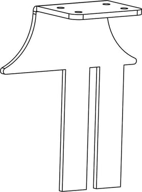 Hyldeknægt til standard panel T33 hvid - 1
