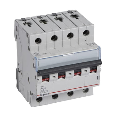TX³ MCB automatsikring C25 4pol 4M 6000/6KA - 1