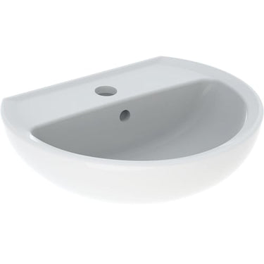 Geberit Bastia håndvask 50 cm rund forkant hvid - 1