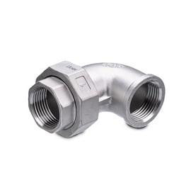 Vinkelunion muffe/muffe konisk tætning 4408/316 20 bar 11/4" - 1