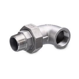 Vinkelunion muffe/nippel konisk tætning 4408/316 20 bar 1/4" - 1