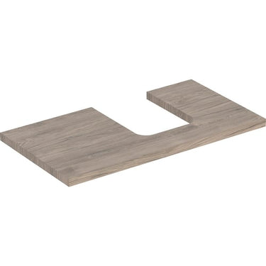 Geberit ONE bordplade t/håndvask udskæring højre 90 x 3 x 47 cm nød - 1