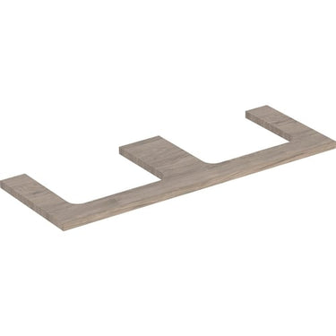 Geberit ONE bordplade t/håndvask dob. udskæring 135 x 3 x 47 cm nød - 1